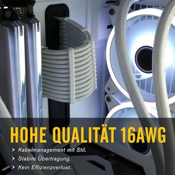 ZESTAW PRZEDŁUŻAJĄCY KABLE TULEJOWE EZDIY-FAB 16 AWG BIAŁE