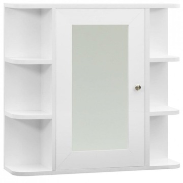 SZAFKA ŁAZIENKOWA Z LUSTREM WISZĄCA BIAŁA 66x63 cm
