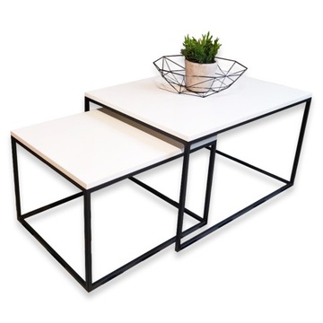 ZESTAW STOLIKÓW KAWOWYCH INDUSTRIALNYCH STYL LOFT