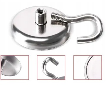 МАГНИТНЫЙ ДЕРЖАТЕЛЬ СИЛЬНЫЙ НЕОДИМОВЫЙ МАГНИТ С КРЮКОМ Ø16 мм 5 кг