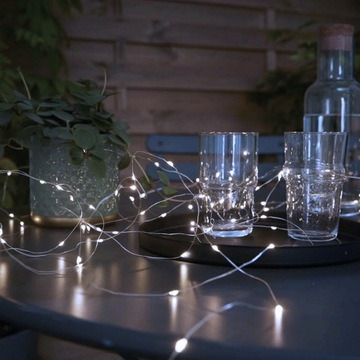 Lampki solarne ogrodowe led 12m girlanda solarna ogrodowa łańcuch świetlny