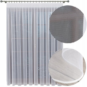 GOTOWA FIRANA FIRANKA BIAŁA BEZ PRASOWANIA TIUL GRECKI z OŁOWIANKĄ 300x240