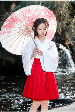 TRADYCYJNE CHIŃSKIE HANFU KOMPLET STRÓJ MINI TANG HAN SONG MING PASEK 1