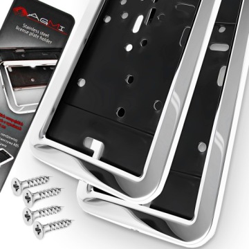 RAMKI POD TABLICE REJESTRACYJNA METAL CHROM 2 SZT RAMKI DO TABLIC KOMPLET R