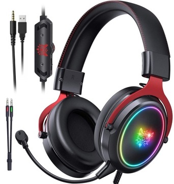 НАУШНИКИ С МИКРОФОНОМ ДЛЯ ИГРОВ С RGB LED-подсветкой НОВАЯ ИГРА