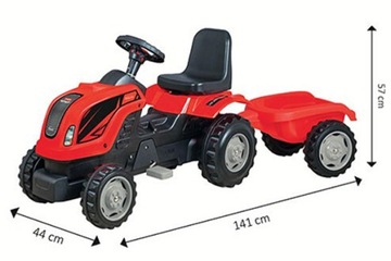 БОЛЬШОЙ ТРАКТОР, ПЕДАЛЬНАЯ Езда С ПРИЦЕПОМ, регулировка, поворотные колеса, СТАБИЛЬНЫЙ