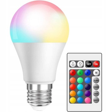 Żarówka LED E27 5W=40W RGBW (Biały Zimny) PILOT