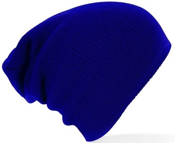 BAWEŁNIANA CIEPŁA CZAPKA BEANIE OVERSIZE SMERFETKA