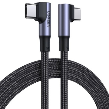 UGREEN MOCNY KABEL PRZEWÓD USB C DO USB-C KĄTOWY 90 STOPNI QC 4.0 5A 100W