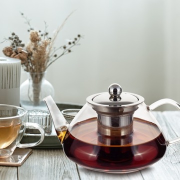 СТЕКЛЯННЫЙ КУВШИН ДЛЯ ЧАЯ, КОФЕ, ТРАВ