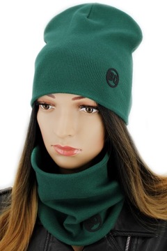 KOMPLET DAMSKI KOMIN CZAPKA DAMSKA tuba beanie