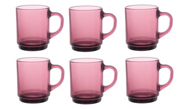 Kubek z uchem komplet 6x260ml Duralex VERSAILLES plum fiolet