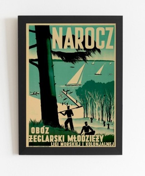 Stary Plakat Przedwojenny Obóz żeglarski 1935r.