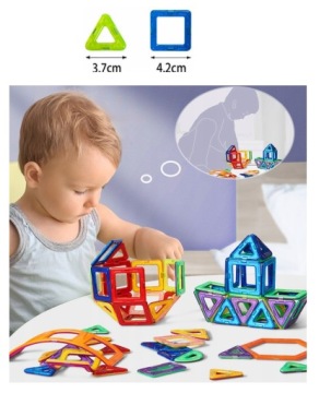 KLOCKI MAGNETYCZNE 114 el płytki GRATIS