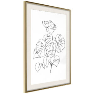 Obraz w Ramie Szkic Monstera 30x45 Rama złota
