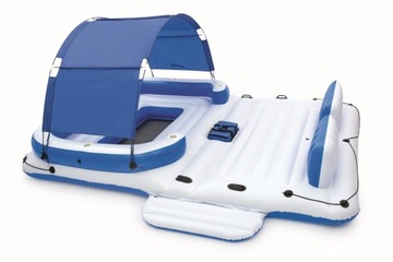 БОЛЬШОЙ ПЛАВАЮЩИЙ ОСТРОВНОЙ НАДУВНОЙ МАТРАС С НАвесом BESTWAY ДЛЯ 6 ЧЕЛОВЕК