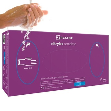 Rękawiczki nitrylowe nitrylex complete M 100 szt, technologia Rapid-Don