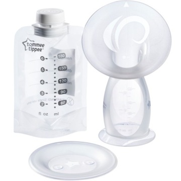 Tommee Tippee Ручний, одинарний молоковідсмоктувач, силіконовий колектор 100 мл