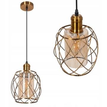 LAMPA WISZĄCA MOSIĄDZ STARE ZŁOTO POJEDYNCZA GOLD APP1129