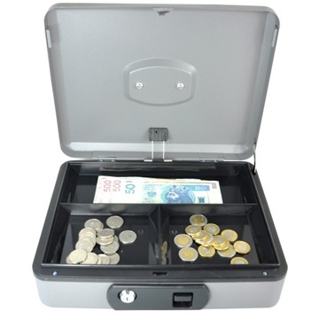 KASETKA METALOWA NA PIENIĄDZE EXCLUSIVE z dźwignią 300x240x90 - 3 klucze