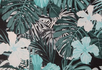 Tkanina obiciowa welur MONSTER TROPIC liście 05