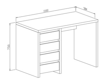 NETWORK белый матовый письменный стол с ящиками