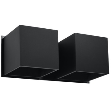 Kinkiet QUAD podwójny czarny cube up-down 2 modern
