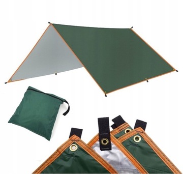 TARP PŁACHTA BIWAKOWA WODOODPORNA TERMICZNA 3X3 m