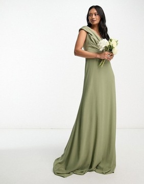 TFNC Bridesmaids Dopasowana sukienka maxi z dekoltem bardot XL