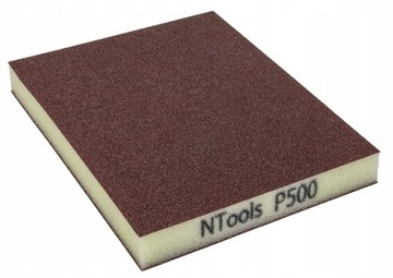 Gąbka ścierna dwustronna P500 120x100x13mm 1szt. NTools
