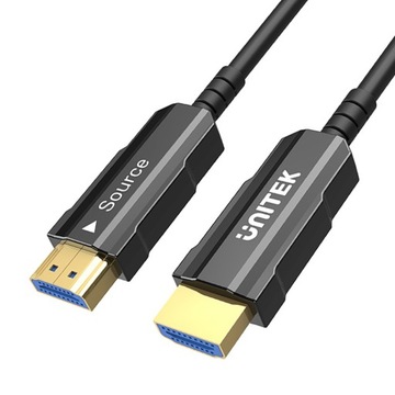 Unitek czarny przewód kabel optyczny HDMI 2.0 AOC 4K 60Hz 15m, 7.1, 18Gbps