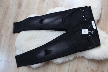 JEANS MĘSKIE DŻINSY STRETCH SKINNY GRAFIT 32/32