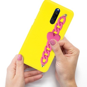 Etui Matowe Blink do XIAOMI REDMI 8 Malinowe Serce
