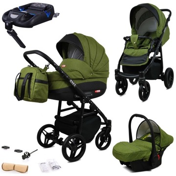 Wózek 4w1 dziecięcy BabyLux AXEL ALU + baza ISOFIX