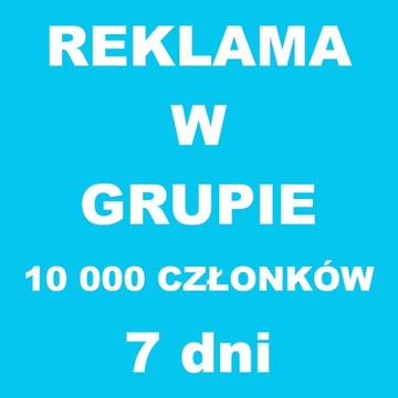 Reklama w grupie Facebook 10000 członków - 7 dni