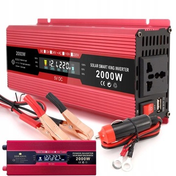 PRZETWORNICA 12V DO 230V DC-AC SINUS 2000W PRĄD