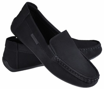 SANTO Mokasyny zgrabne wizytowe czarne eleganckie (36 37 39 40 41) r 38