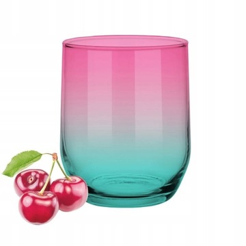 Glasmark Szklanka 300ml TURKUSOWO - RÓŻOWA, DRINKI, SOKI