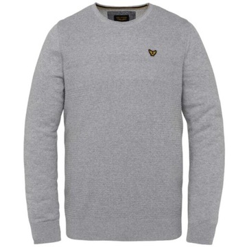 PME LEGEND CREW NECK STRUKTURE KNIT PÁNSKY SVETER BAVLNA ŠEDÁ veľ. XL