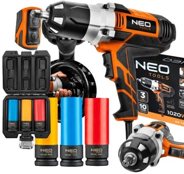 ZESTAW KLUCZ UDAROWY, 950 NM NEO TOOLS + NASADKI