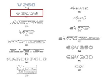 MERCEDES VITO W447 ZNAK ZADNÍCH DVEŘE V300D ORIGINÁLNÍ