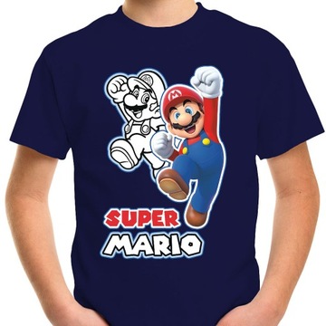 T-SHIRT KOSZULKA DLA DZIECKA SUPER MARIO BROS 128 SUPER JAKOŚĆ