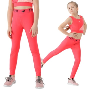 LEGGINSY DZIEWCZĘCE 4F NA WF SPORTOWE FUNKCYJNE L22-JSPDF002