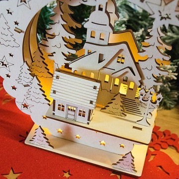 DOMEK LAMPION ŚWIĄTECZNY LED LAMPKA PREZENT DIY