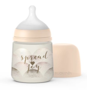 SUAVINEX BUTELKA JOY 150ML BEŻOWE SERCE 0+