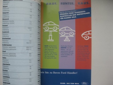 Сервисная книжка Ford немецкая 1999 г. Сервис Ford