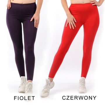 Legginsy damskie długie Polskie Getry Bawełniane CZARNE M 38