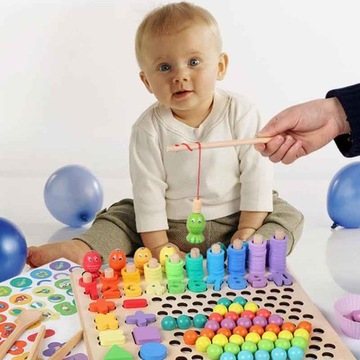 ДЕРЕВЯННЫЙ СОРТИРОВЩИК РЫБЫ ABABACUS ЦИФРЫ МОНТЕССОРИ