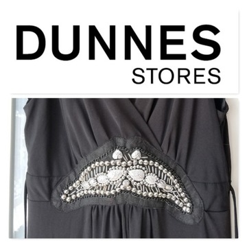 DUNNES czarna sukienka ZDOBIENIA roz.38