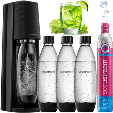 SATURATOR SYFON DO WODY GAZOWANEJ SODASTREAM TERRA | 3x BUTELKA 1L + NABÓJ